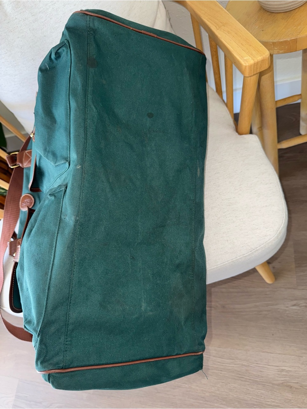 Vintage 90s Polo Ralph Lauren Green Duffle Weekender Travel X-Large Bag-Unisex - Picture 7 of 16